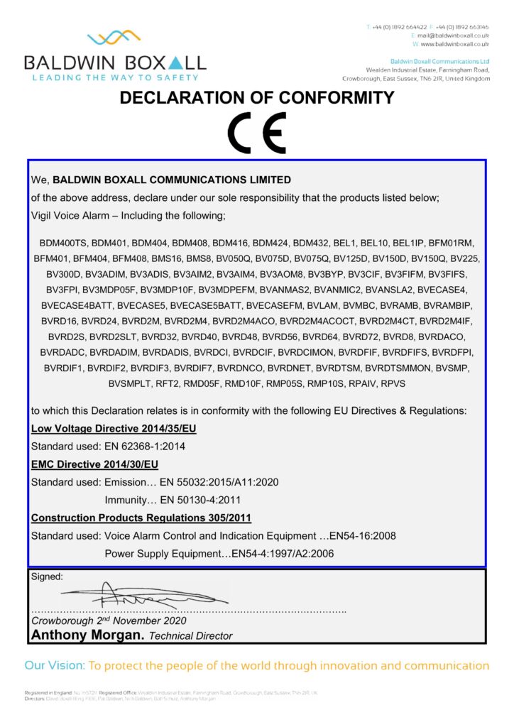 emc ce cpr vigil voice alarm